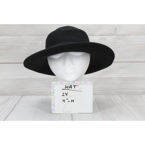 Vintage Leisure Black Felt 100% Wool Fedora Hat Made in USA Size Medium - Picture 8 of 8